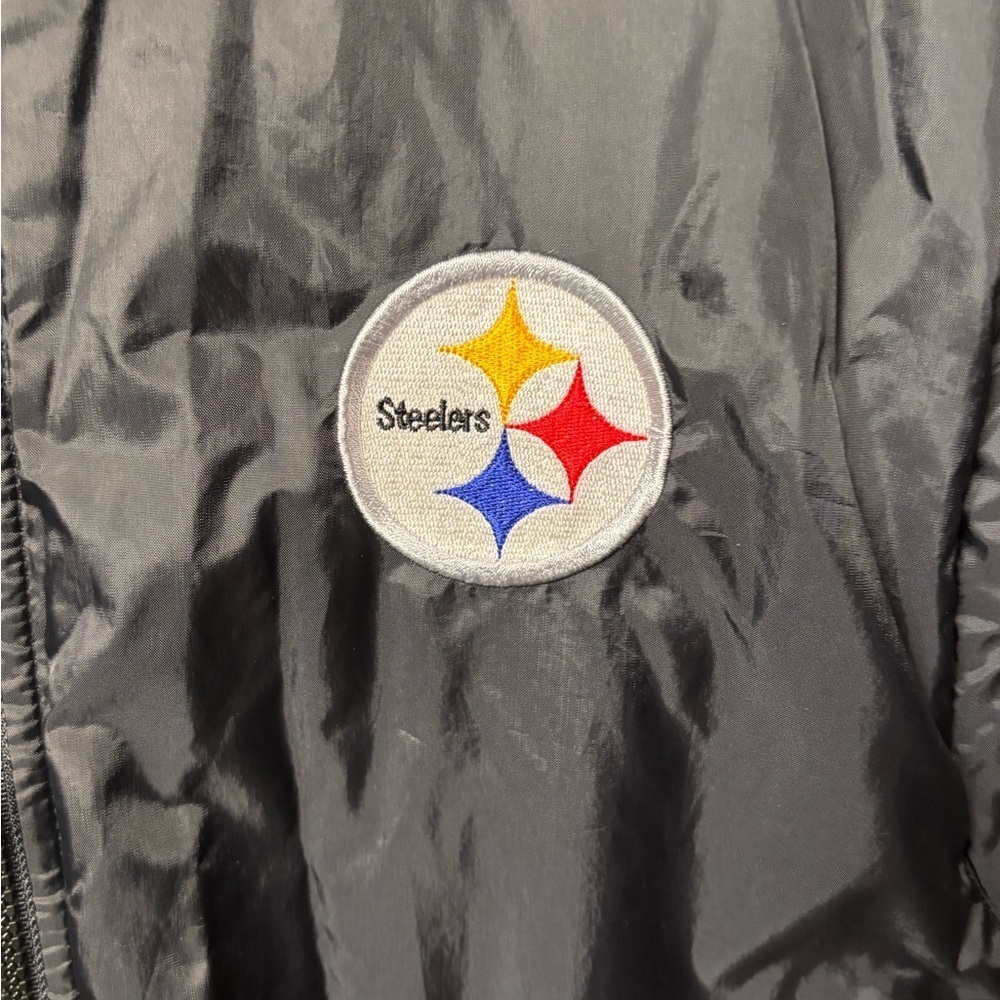 PUMA Pittsburgh Steelers Reversible Vest Men’s L Black Fleece Nylon NFL Jacket - Picture 3 of 6